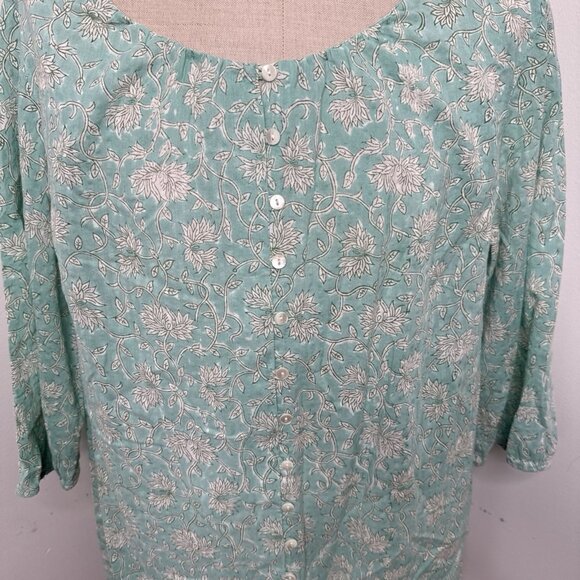 J. Jill Mint Green Floral Tunic - Picture 3 of 9